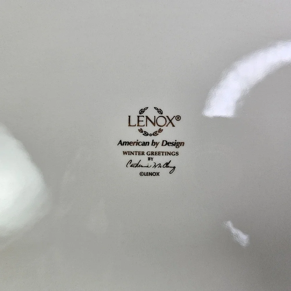 Lenox Winter Greetings Platter Serving All Roads Lead Home Cardinal Christmas‎
